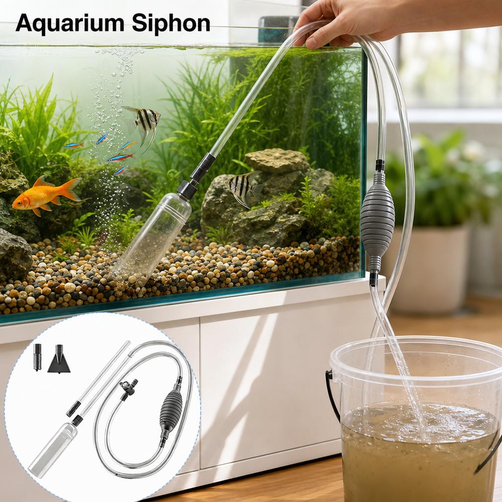 Planted Aquarium Cleaning - Handmatige aquariumsifon, visbak waterverversingsset, grindreiniger, zandwaspomp,