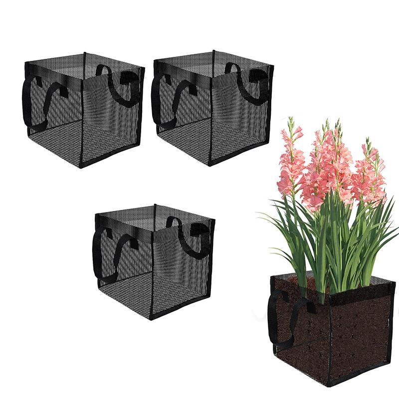 Aquarium Planted Aquarium - 4 stuks zwarte gaas vijverplantmanden vierkante